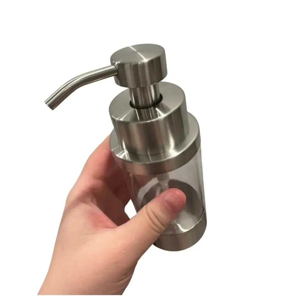 NEW in box foaming stainless steel/clear foaming soap dispenser